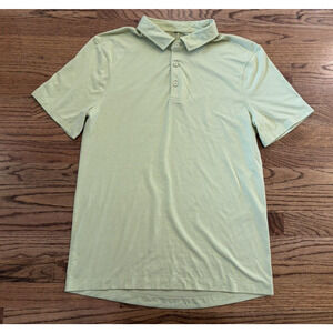 Lululemon Polo Shirt S Small Yellow Green Golf Short Sleeve